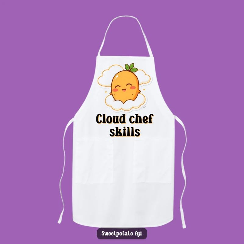 Funny Winking Sweet Potato Cloud Ride Apron – Cheerful Kitchen Accessory Gift