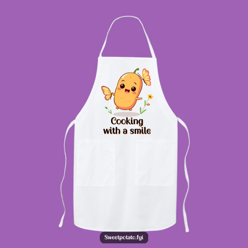 Funny Sweet Potato Chase Apron: Kitchen Butterfly Fun Wear, Perfect Funny Gift!