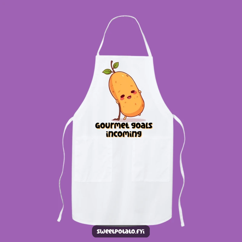 Determined Funny Sweet Potato Climb Apron: Spud's Journey, Perfect Gift