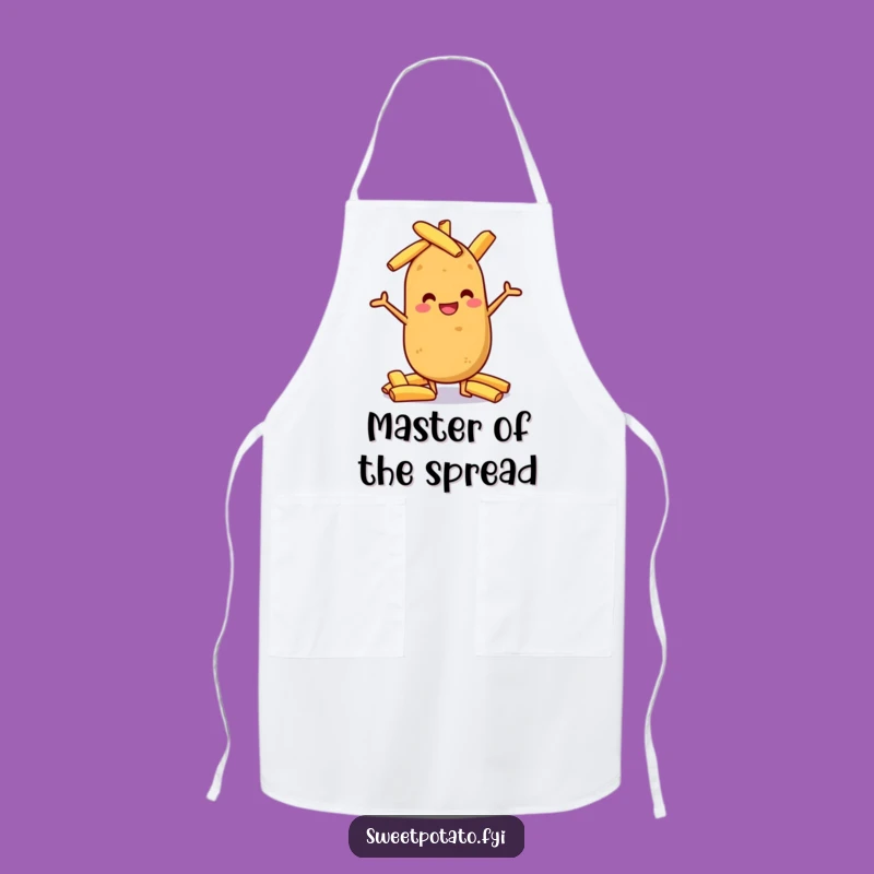 Funny Potato Wedge Apron: Grinning Spud Chef Balance Gift