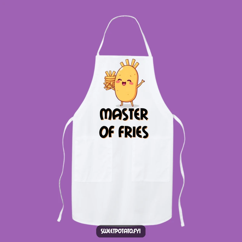 Funny Sweet Potato Fries Balancing Apron - Kitchen Humorous Gift for Chefs