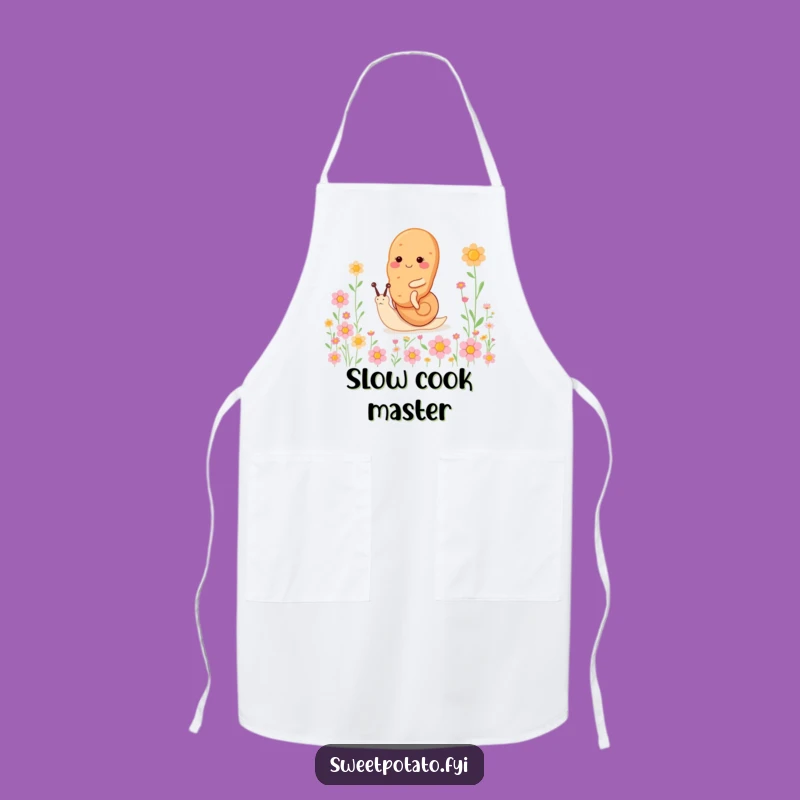 Funny Snail Ride Sweet Potato Apron: Happy Spud Flower Chef's Wear, Ideal Funny Gift