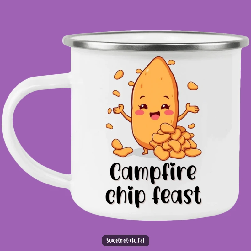 Funny Sweet Potato Chips Camping Mug: Celebrate Spuds on Your Adventures