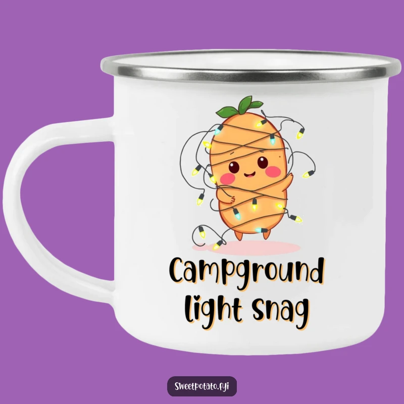 Funny Sweet Potato Lights Camping Mug: Outdoor Tangled Spud, Great Funny Gift