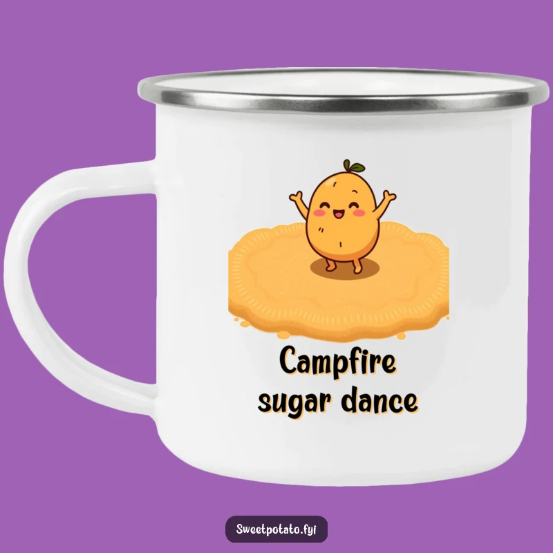 Funny Dancing Sweet Potato Camping Mug: Sweet Moves for Outdoor Adventures
