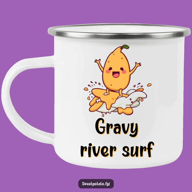 Funny Delighted Sweet Potato Gravy Surf Camping Mug – Adventure Feast Gift