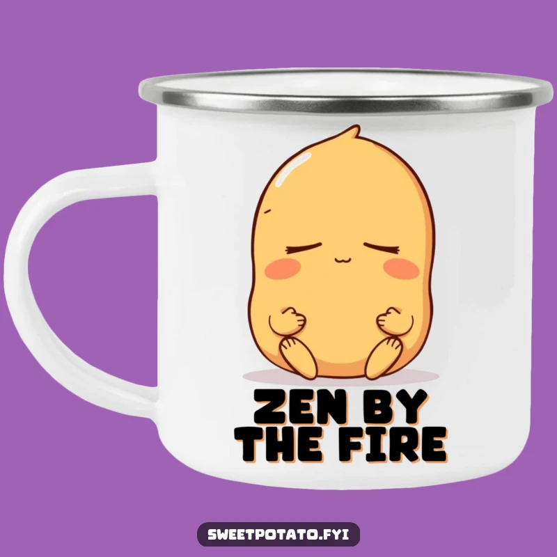 Funny Meditating Sweet Potato Camping Mug: Rugged Peaceful Character, Outdoor Funny Gift