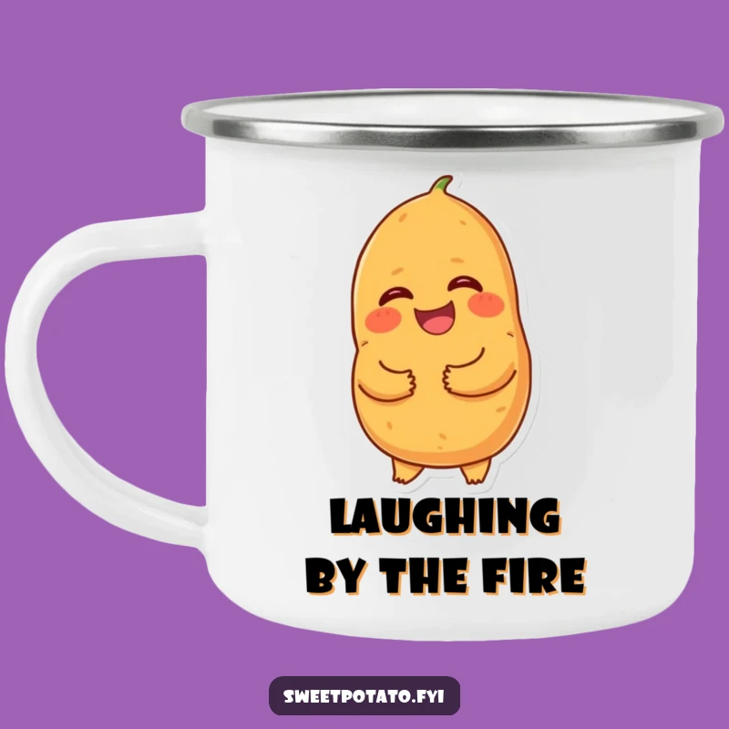 Funny Giggling Sweet Potato Camping Mug - Laughing Tuber for Outdoor Fun