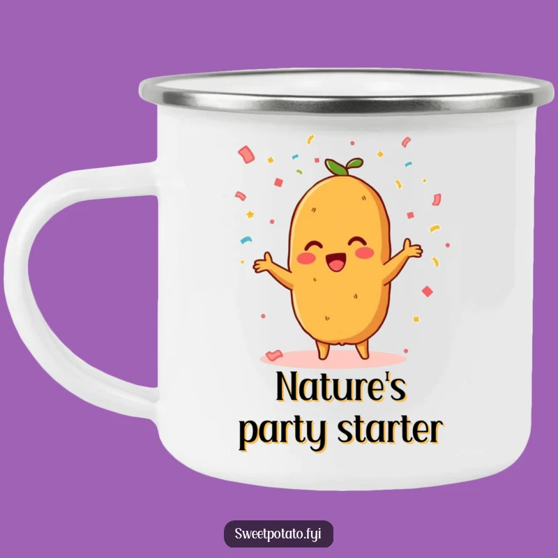 Funny Sweet Potato Confetti Camping Mug - Festive Vegetable Cup Gift