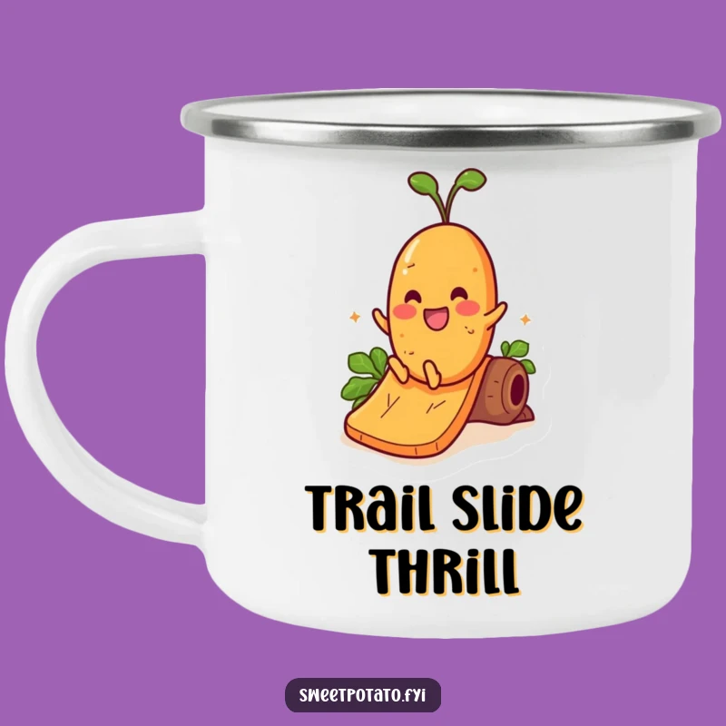Funny Sweet Potato Yam Slide Camping Mug - Adventure Vegetable Cup Gift