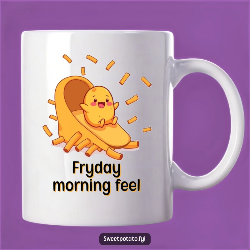 Funny Sweet Potato Fry Chute Mug - Hilarious Veggie Slide Gift