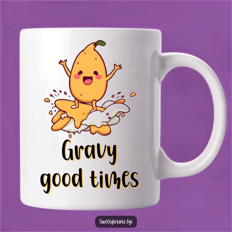 Funny Delighted Sweet Potato Gravy Surf Mug - Smooth Ride Gift Idea