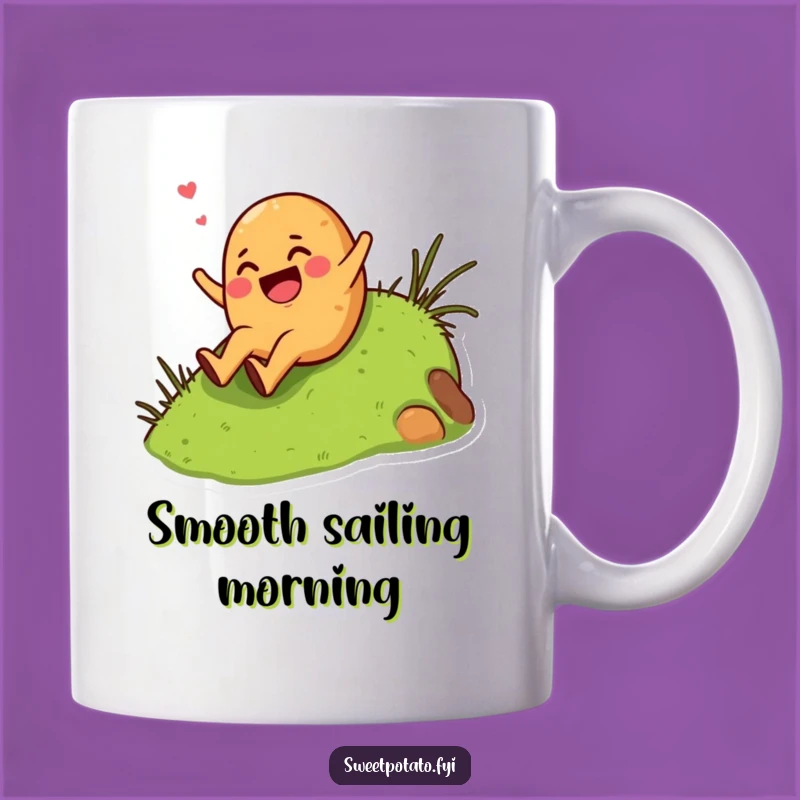 Funny Giggling Sweet Potato Hill Slide Mug - Hilarious Veggie Adventure Gift