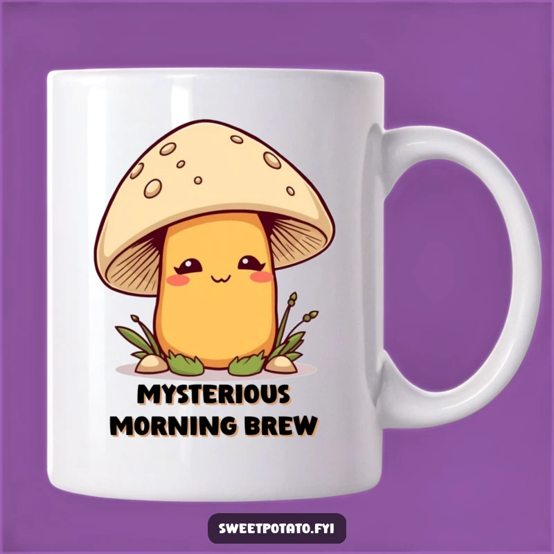 Funny Smirking Sweet Potato Mushroom Mug - Hilarious Veggie Hide-and-Seek Gift