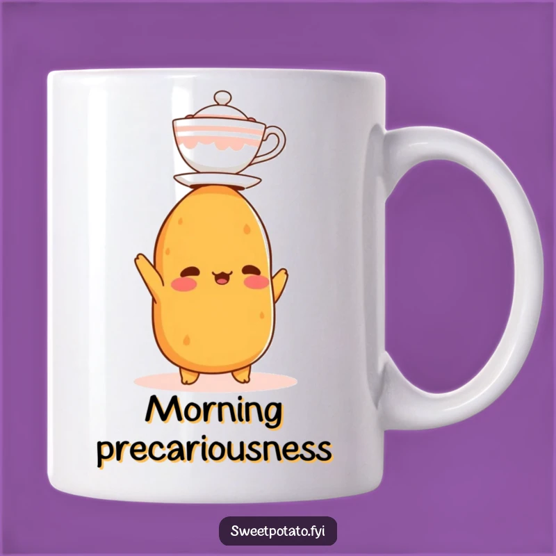 Funny Sweet Potato Balance Mug: Teacup Head Spud, Perfect Silly Funny Gift