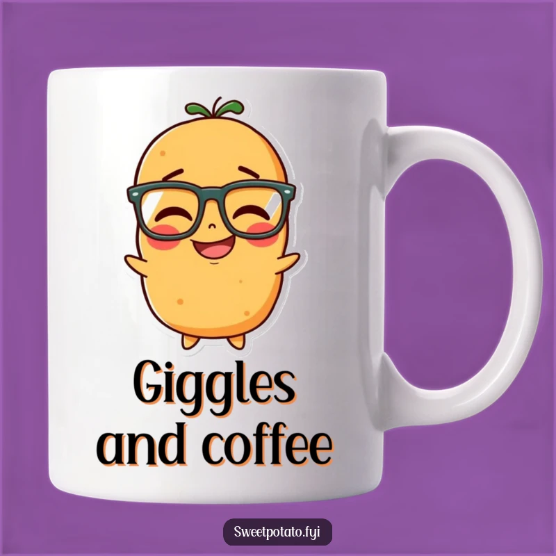 Funny Sweet Potato Giggles Mug - Smart Spud, Glasses Humor Gift!