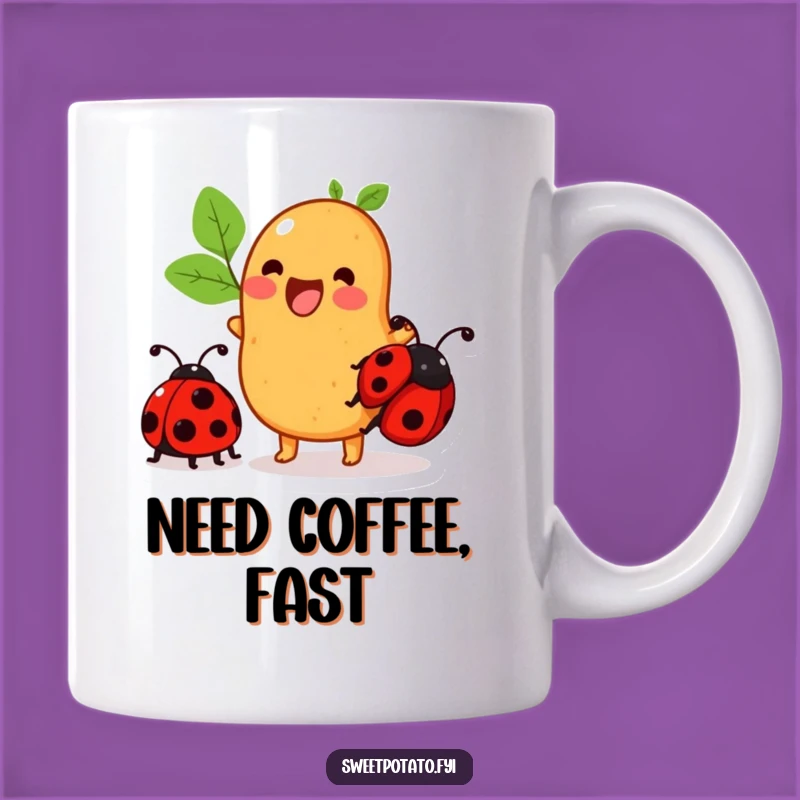 Funny Sweet Potato Mug: Riding Ladybug, Hilarious Pair, Perfect Gift
