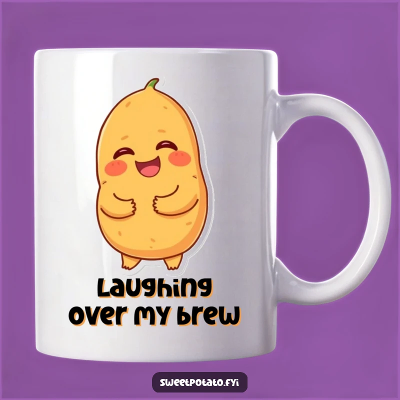 Funny Giggling Sweet Potato Mug - Laughing Tuber Cartoon Gift