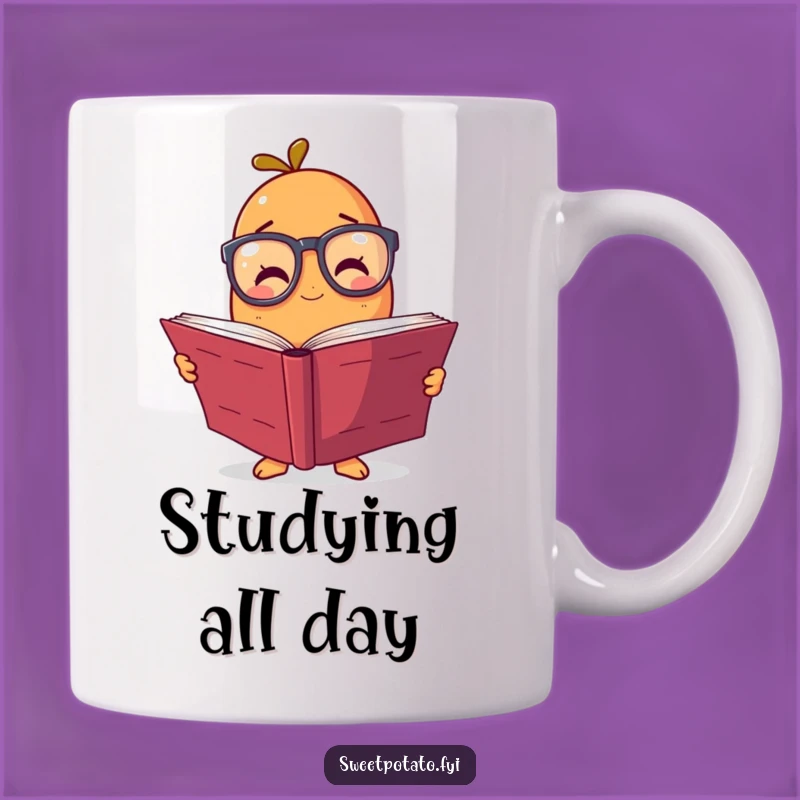 Funny Sweet Potato Scholar Mug: Adorable Reading Character Makes a Hilarious Gift