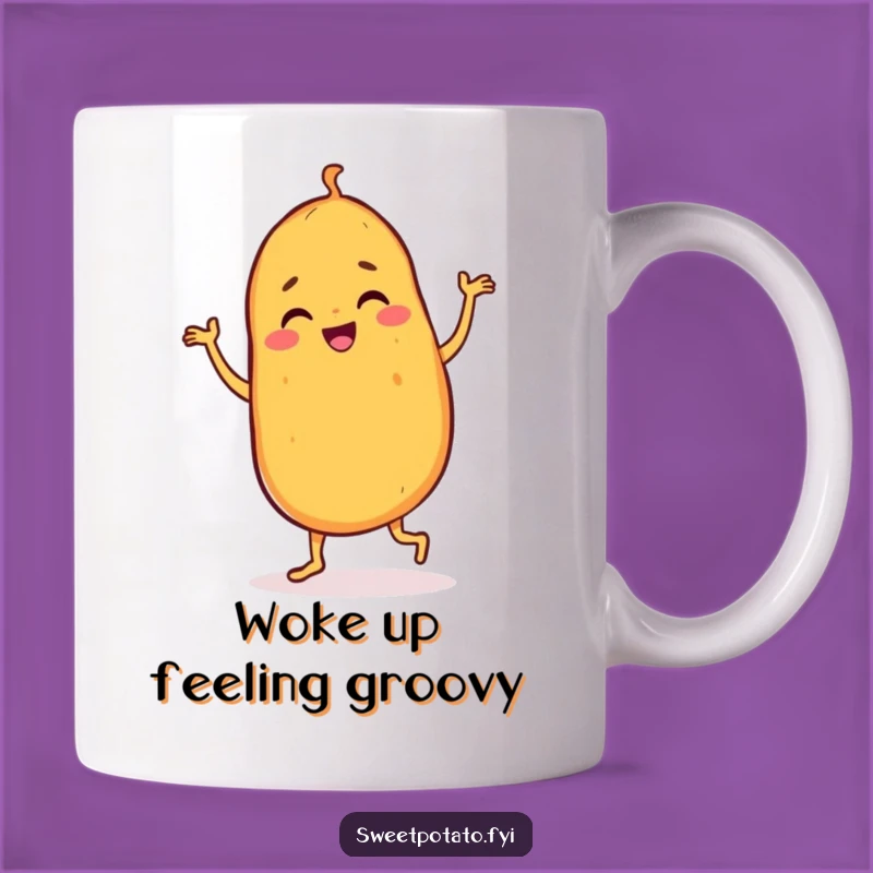 Funny Dancing Sweet Potato Mug: Joyful Jig Character, Lively Funny Gift Idea
