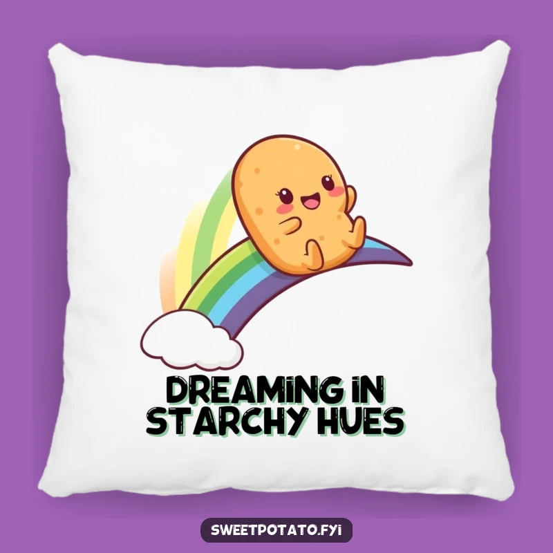 Funny Sweet Potato Rainbow Slide Pillow - Comfy & Hilarious Home Decor