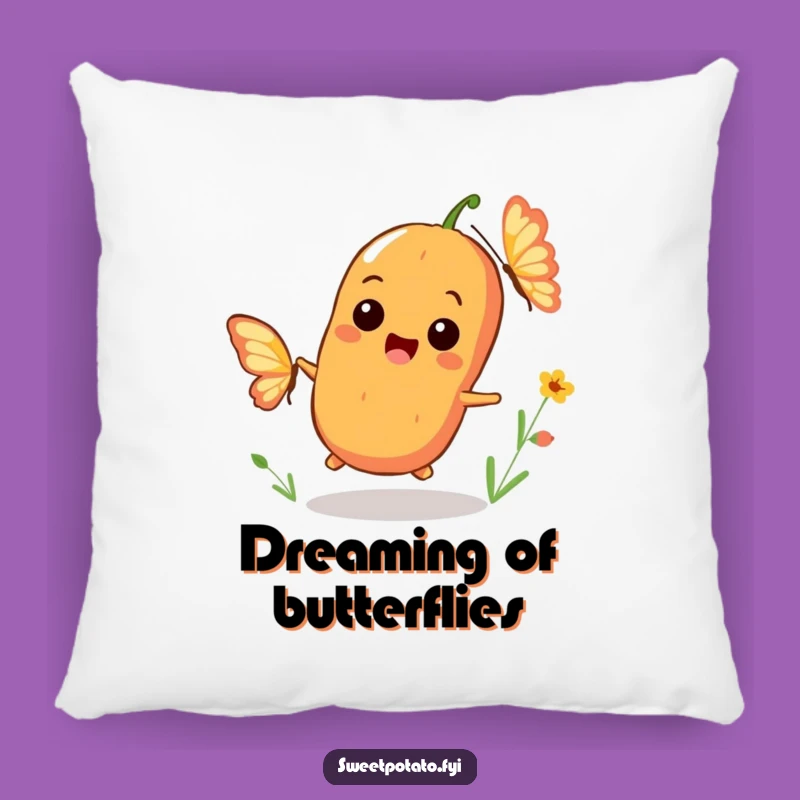 Funny Sweet Potato Chase Pillow: Cozy Playful Cushion, Perfect Funny Gift!