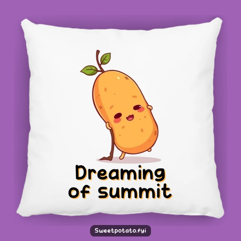 Motivational Funny Sweet Potato Climb Pillow: Determined Spud Ascending, Gift