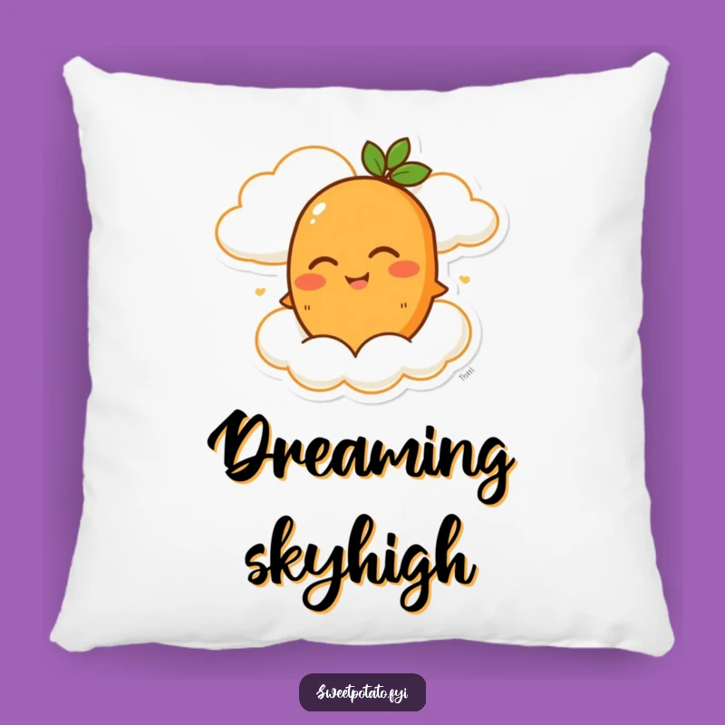 Funny Winking Sweet Potato Cloud Ride Pillow – Cozy & Uplifting Decor Gift