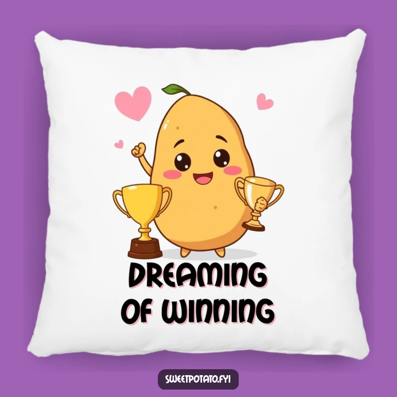 Funny Champion Sweet Potato Pillow: Cozy Spud Triumph!