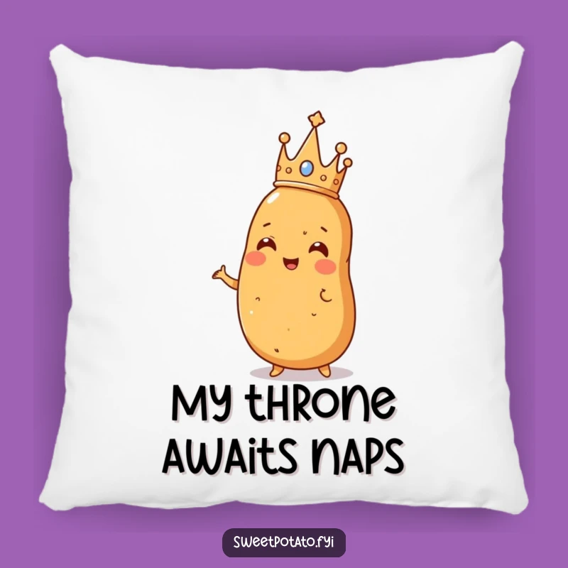 Funny Crowned Sweet Potato Pillow: Royal Spud Comfort Gift!