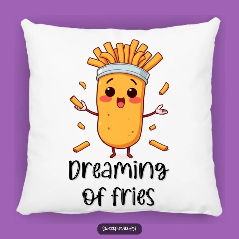 Funny Surprised Sweet Potato Fries Juggling Pillow – Comfy & Hilarious Home Decor