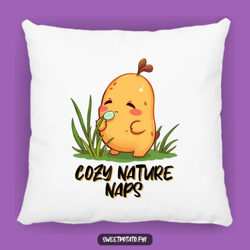 Funny Sweet Potato Curious Pillow: Cozy Dewdrop Cushion, Perfect Funny Gift!