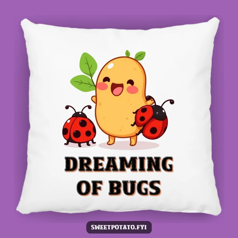 Funny Sweet Potato Pillow: Ladybug Ride, Cozy & Humorous Accent Gift