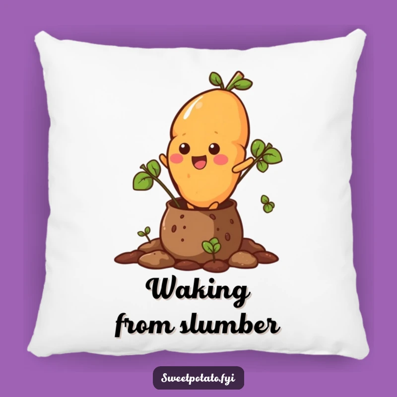Funny Sweet Potato Burst Pillow - Cozy Spud Emergence, Comfort Gift!