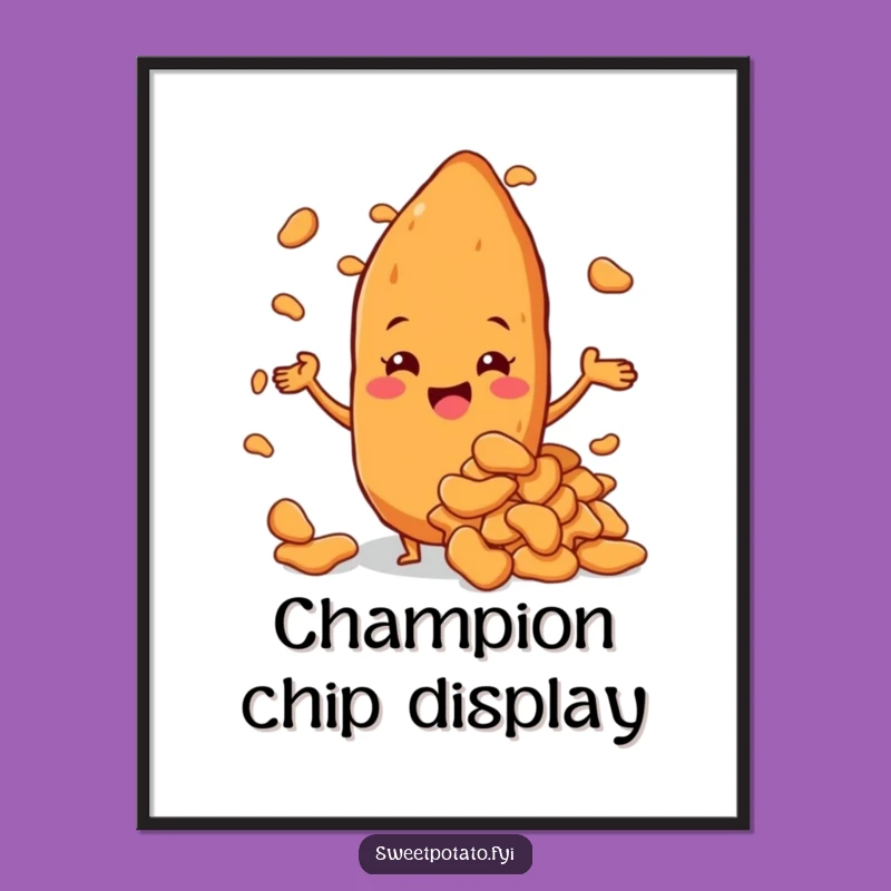 Funny Sweet Potato Chips Digital Art: Instant Spud Pride for Your Walls