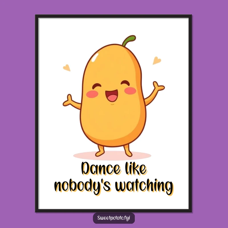 Funny Dancing Sweet Potato Digital Art - Instant Joyful Wall Decor!