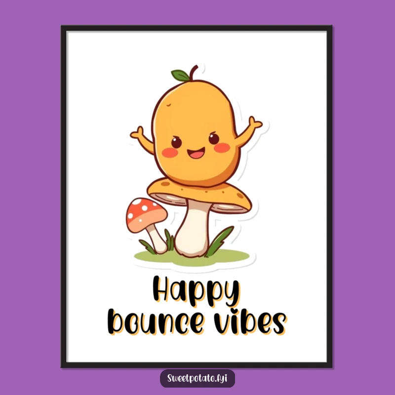 Funny Bouncing Potato Digital Art: Instant Energy and Joy for Your Walls