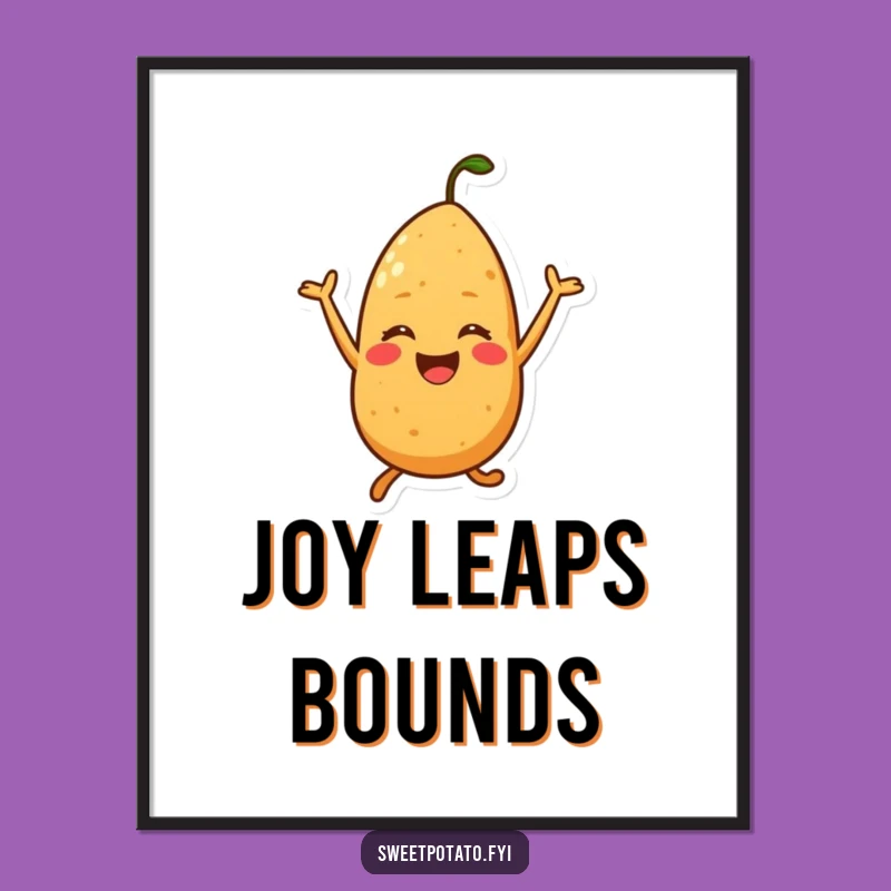 Funny Joyful Sweet Potato Digital Art - Hilarious Print for Instant Happiness!