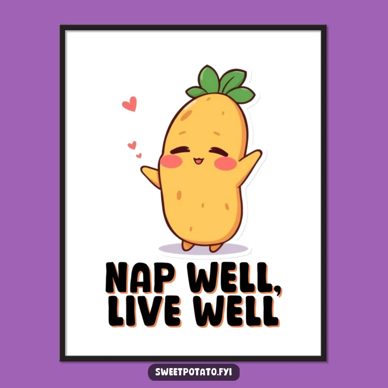 Funny Relaxed Sweet Potato Digital Art - Hilarious Print for Instant Serenity!