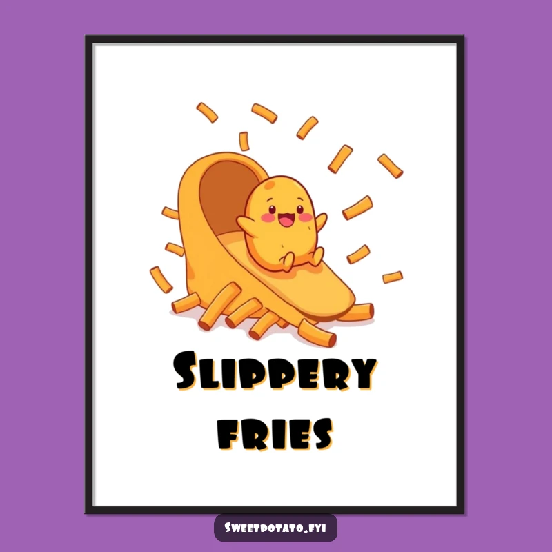 Funny Sweet Potato Fry Chute Digital Art - Whimsical Decor