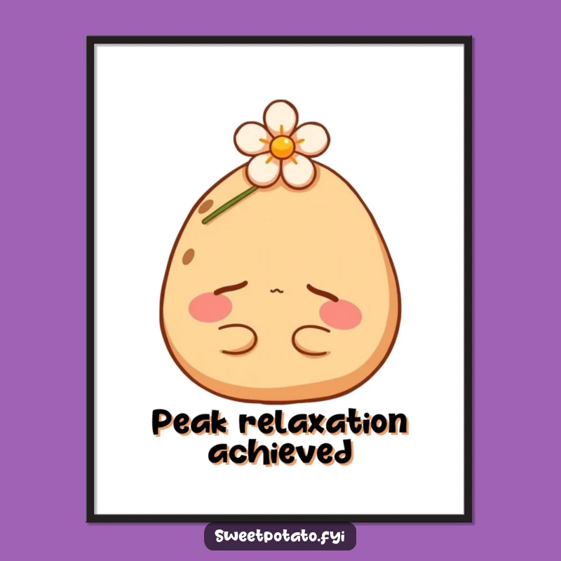 Funny Sweet Potato Nap Digital Art: Adorable Sleeping Spud Print, Perfect Gift