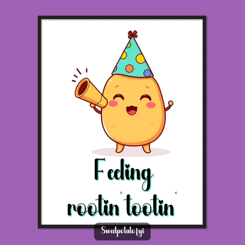 Funny Sweet Potato Party Digital Art - Instant Joyful Decor