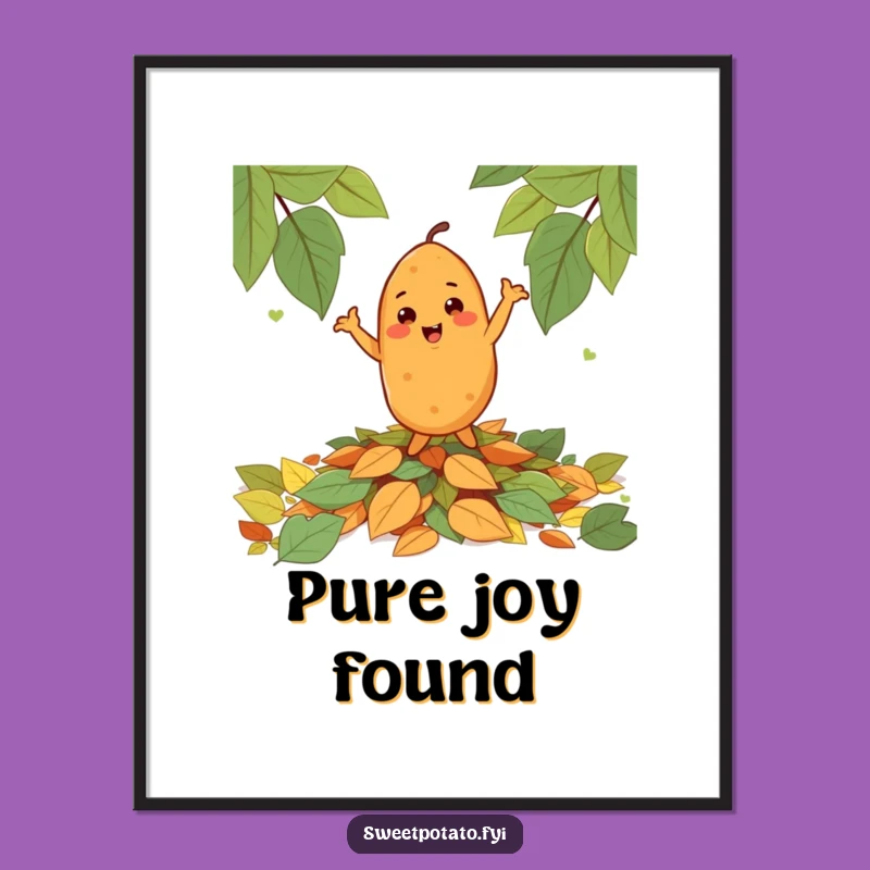 Funny Cheerful Sweet Potato Dance Digital Art - Instant Wall Decor with Veggie Joy