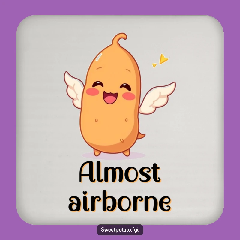 Funny Sweet Potato Wing Attempt Coaster: Protect Surfaces, Aspire Hilariously, A Great Funny Gift