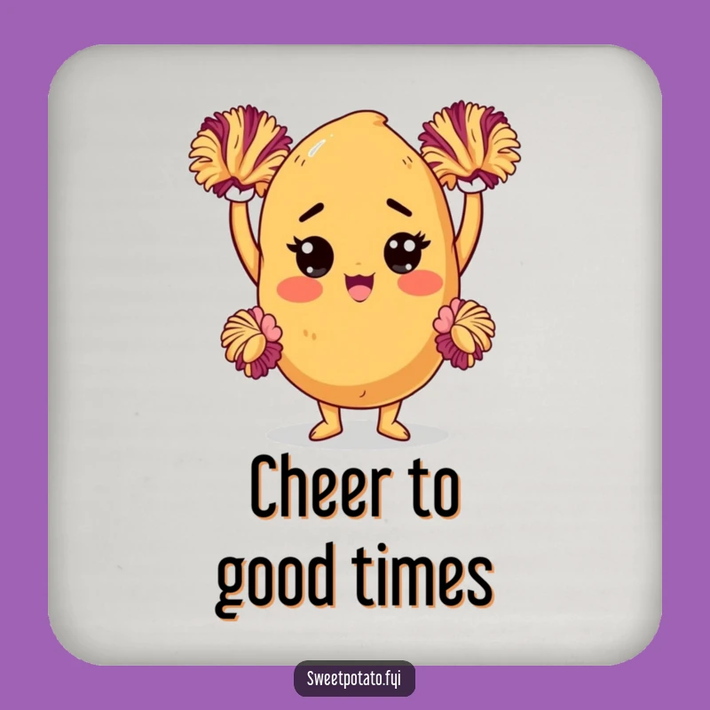 Funny Sweet Potato Cheerleader Coaster: Determined Character, Protective Funny Gift