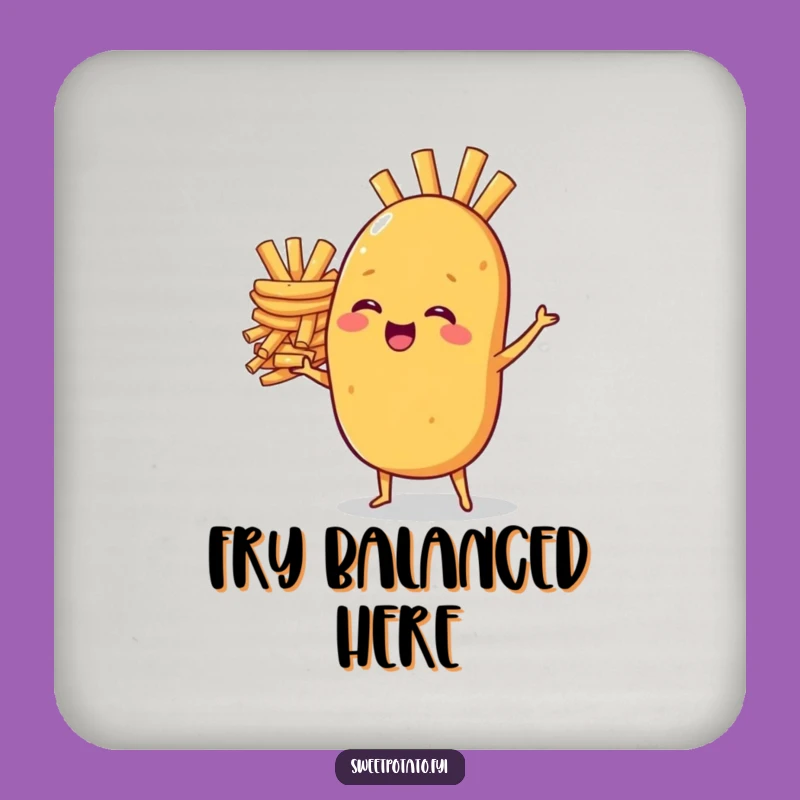 Funny Sweet Potato Fries Coaster - Compact Humorous Gift for Tables