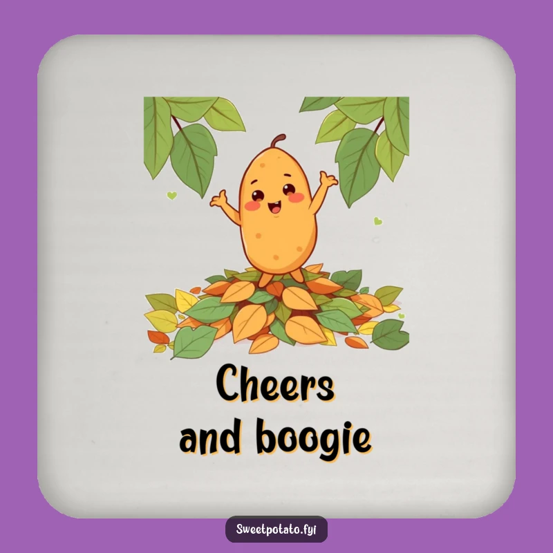 Funny Cheerful Sweet Potato Dance Coaster Set - Protect Surfaces with Veggie Fun