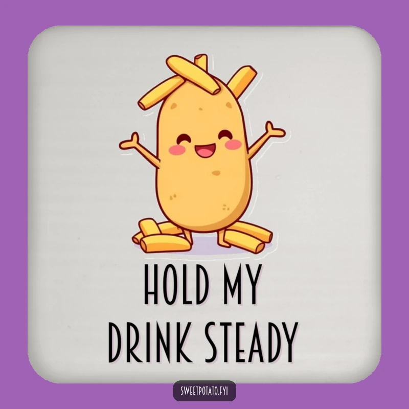 Funny Potato Wedge Coaster: Grinning Spud Table Protector Gift