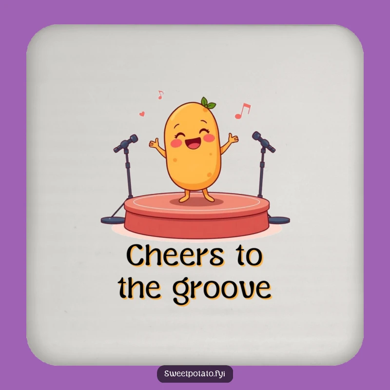 Funny Sweet Potato Jig Coaster: Happy Spud Table Protector Gift