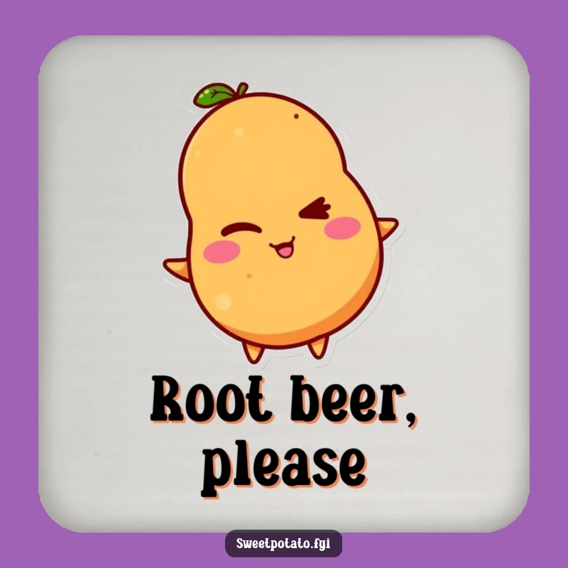 Funny Winking Sweet Potato Coasters - Protect Furniture with Cheeky Style!